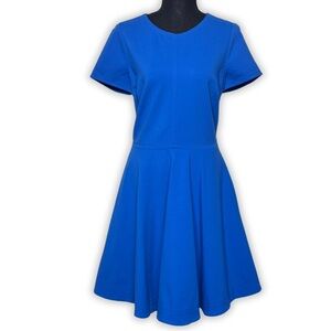 Diane Von Furstenberg‎ Ivana Ponte Blue Fit and Flare Dress Size 10